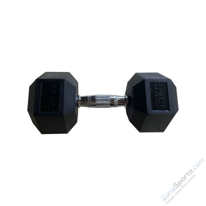 Обрезиненная гексагональная гантель INEX Hex Dumbbell 9 кг