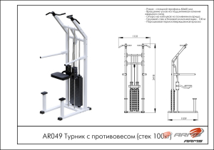 Турник с противовесом (стек 100кг) ARMS AR049 